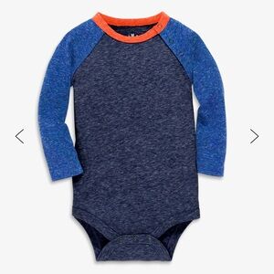 Primary (6-9 months) Long sleeve heathered baseball babysuit